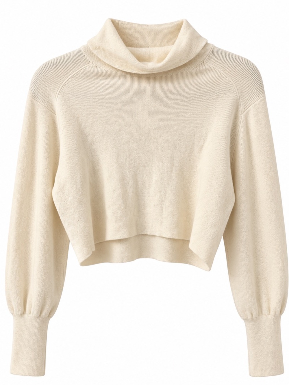 Wilfred Cream Wool Blend Cropped Turtleneck Sweater – Size M